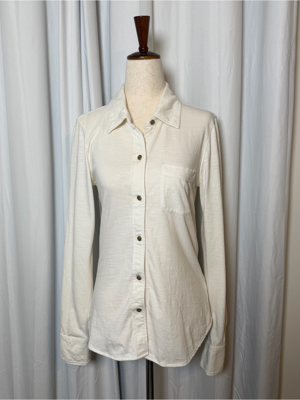 Faherty Sunwashed Knit Shirt White Organic Cotton Small - Picture 2 of 12
